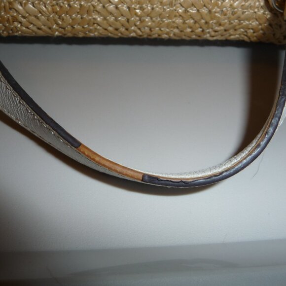 Michael Kors Rosalie Straw Handbag Crossbody Nautical Beach Bag - Picture 5 of 8